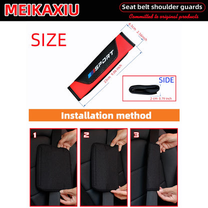 1/2pcs Women's PU Leather Carbon Fiber Sport Car Shoulder Guard Cover Seat