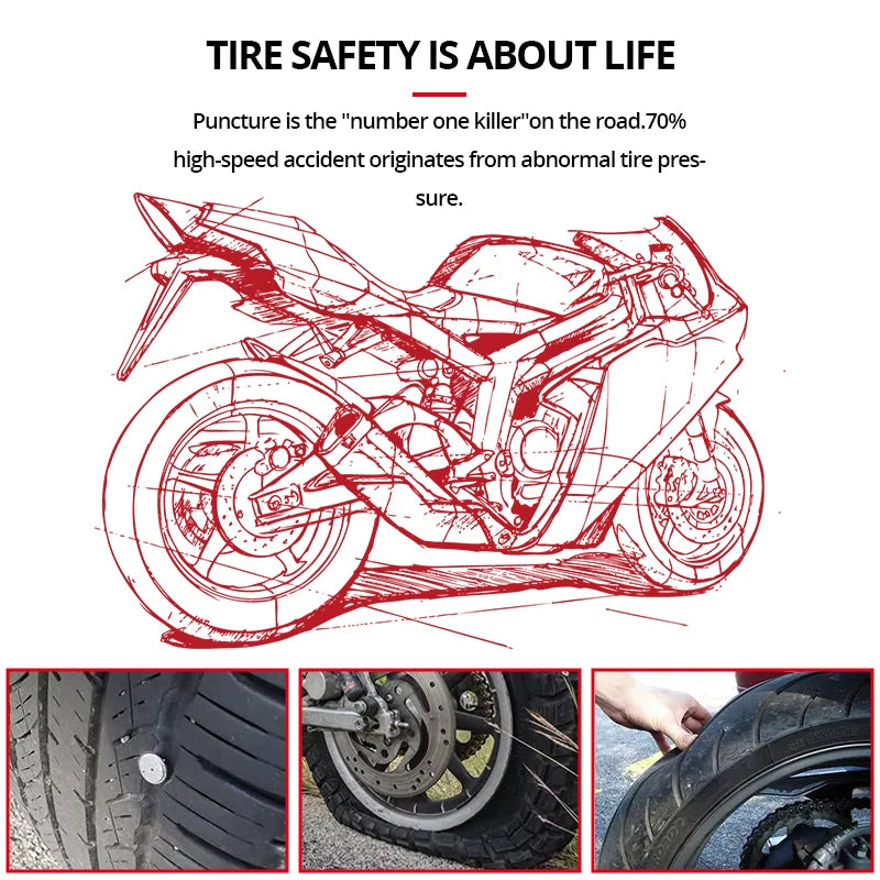 Motorbike TPMS With QC 3.0 Fast Charging USB Output Motorcycle Tire