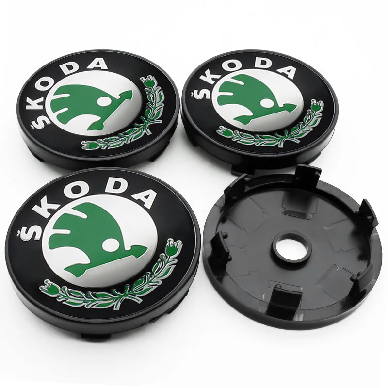 4Pcs 56mm 60mm Car Wheel Center Hub Caps Badge Rim Cover Emblem For Skoda