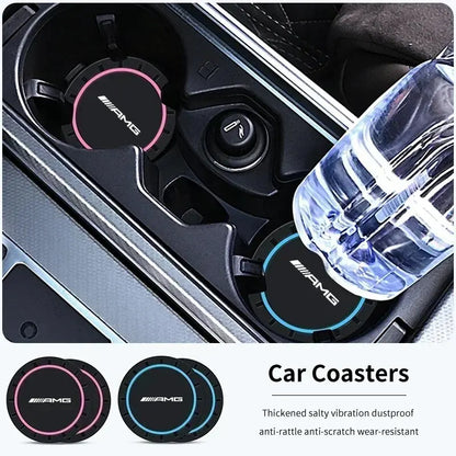 For Mercedes Benz AMG W204 W205 GLC CLA Car Coasters Water Cup Slots