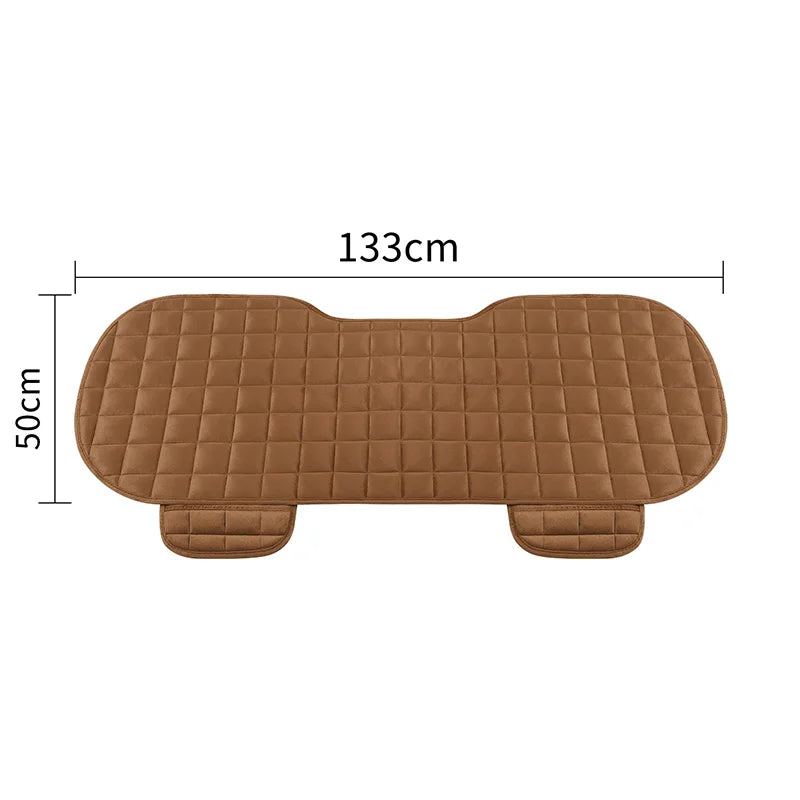 Car Seat Cover Front Rear Flocking Cloth Cushion Non Slide Winter Auto
