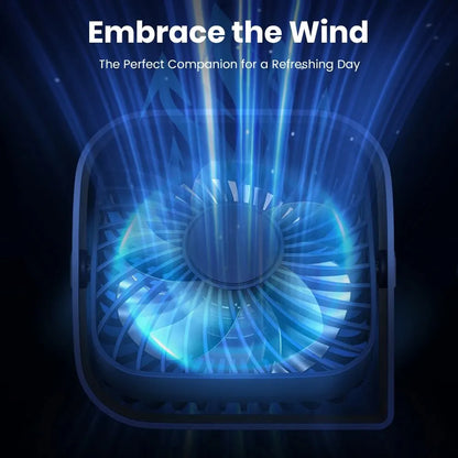 TOPK Mini Portable Fan USB Desk Fan Table Quiet 3 Speed Wind Personal Fan