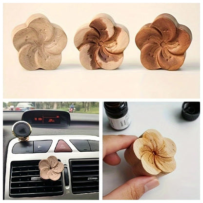 DIY fragrance No perfume wooden flower diffuser vent clip ornament car air