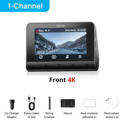 70mai A810S 4K Dash Cam IMX678 Dual HDR Supercapacitor 4G LTE Remote