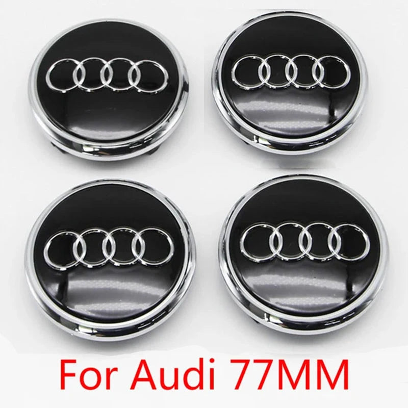 4PCS 60mm 61mm 68mm 69mm 77mm Car Wheel Center Cap Hub Cover Badge For Audi