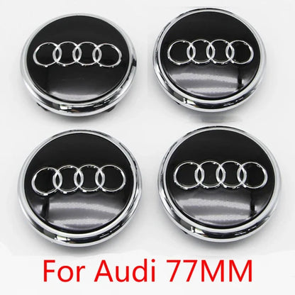 4PCS 60mm 61mm 68mm 69mm 77mm Car Wheel Center Cap Hub Cover Badge For Audi