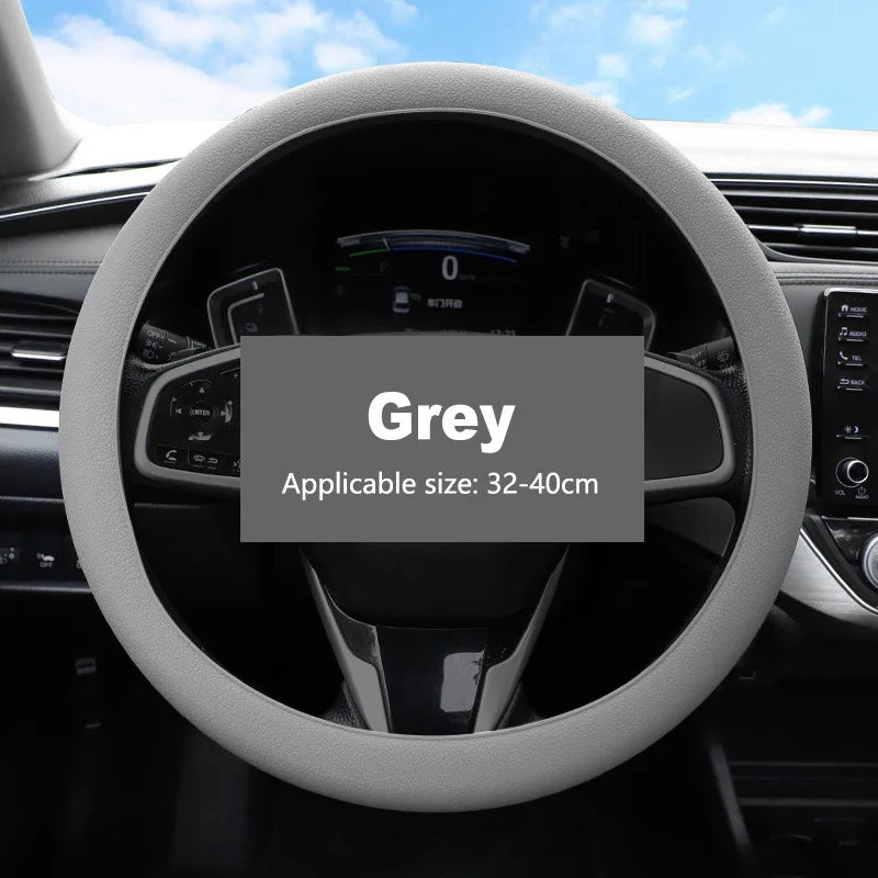 Car Silicone Steering Wheel Cover Elastic Non-Slip Cover For 36-40cm