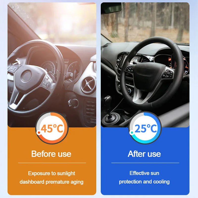 SEAMETAL Car Front Sunshades Foldable Windshield Sun Blocker Fit for