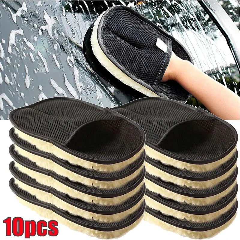 ISGTDRM Car Cleaning Sponge Glove Car Polishing Washing Mitt Gloves