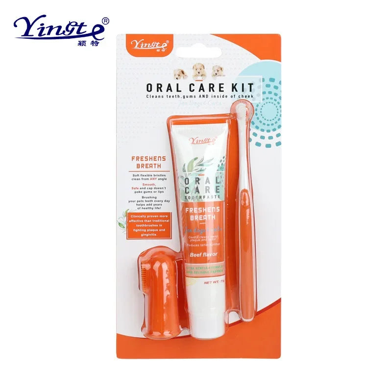Pet Cleaning Tools Kit Dog Gum Care Products Kit Reduces Plaque & Tartar