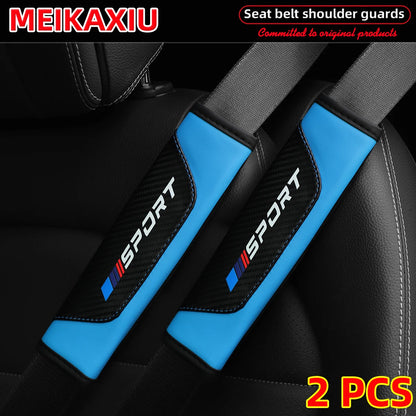 1/2pcs Women's PU Leather Carbon Fiber Sport Car Shoulder Guard Cover Seat