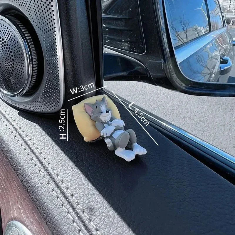 Kawaii Tom Jerry Ornament Cartoon Figure Mini Ornament Car Dashboard