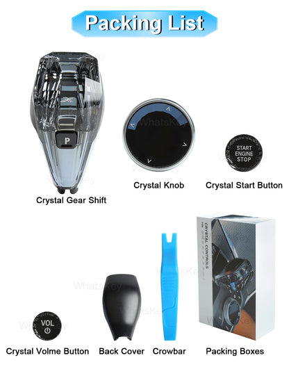 4 Piece Set Crystal Gear Shift Knob Lever For BMW G20 G21 iX3 G08 X3 G01 X6