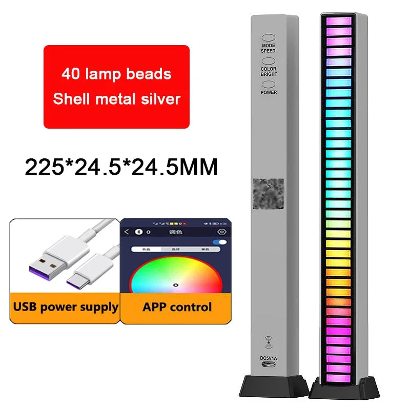 RGB LED Strip Light Music Sound Control Pickup Rhythm Ambient Lamp