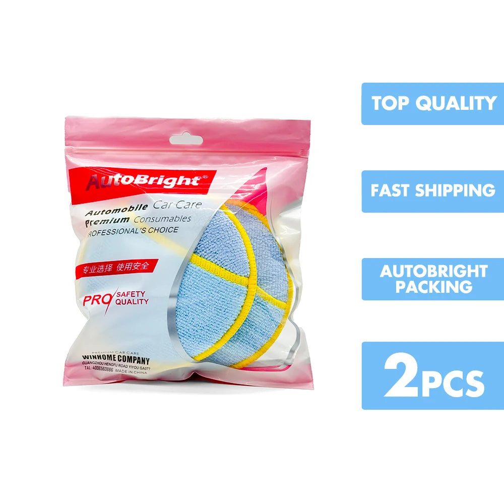 AUTOBIGHT 2/5/10 Pcs Car Waxing Sponge Polish Applicator Pads 5 Inch Fiber