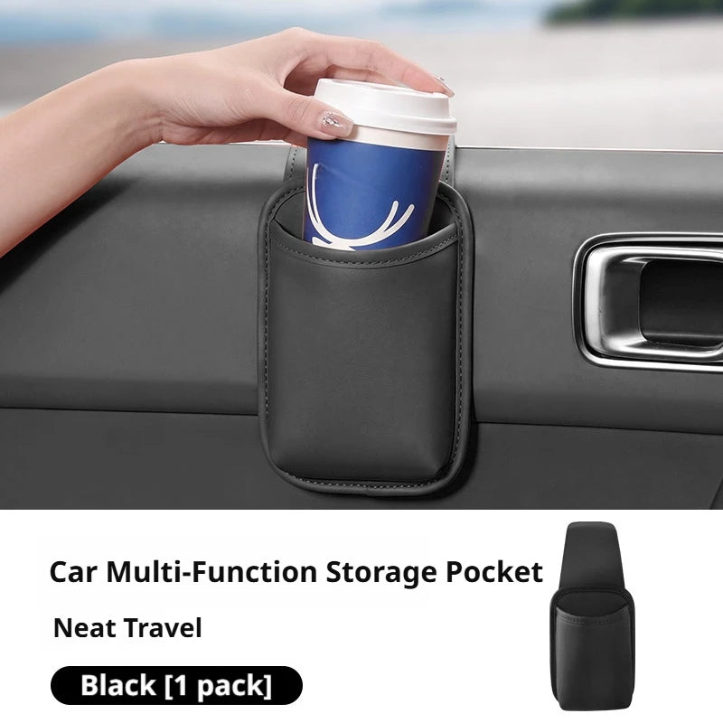 SEAMETAL Car Door Cup Holder Organizer Leather Waterproof Drink Holder