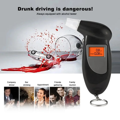 LCD Breath Alcohol Tester with 5 Mouthpieces Professional Digital