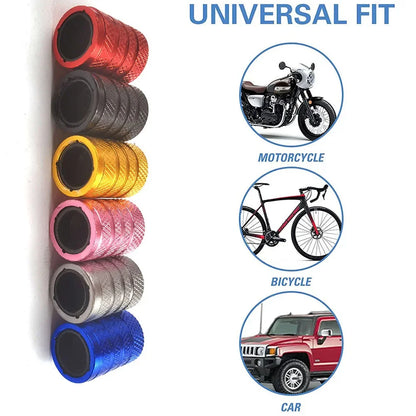 Tire Valve Stem Caps 4pcs Aluminum Tire Valve Cap Set Corrosion Resistant