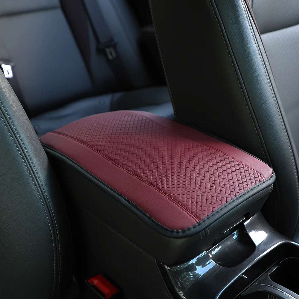1 PU Comfortable Embossed Waterproof Anti-fouling Car Armrest Cushion