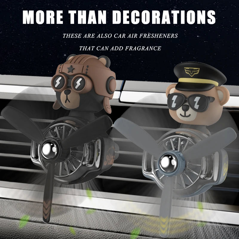 DIY perfume Odorless ornament plane pilot bear car air fresheners