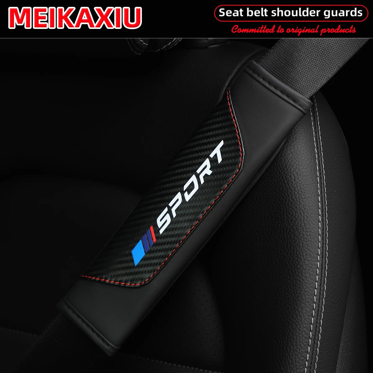 1/2pcs Women's PU Leather Carbon Fiber Sport Car Shoulder Guard Cover Seat