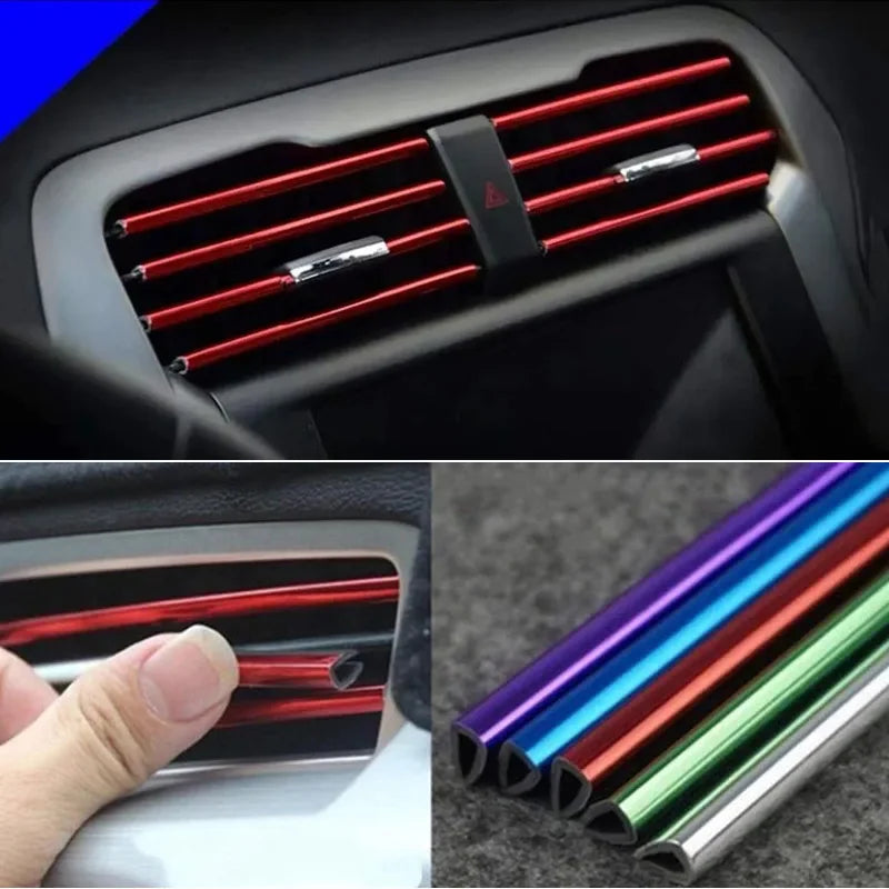 10 Pcs Car Air Vent Grille Trim Sticker U Style Air Conditioner Outlet