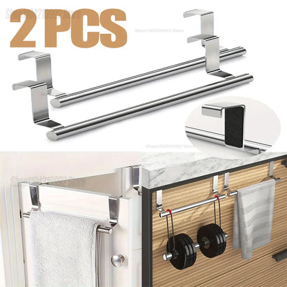 Towel Rack Over Door Towel Bar Hanging Holder Stainless Steel Bathroom