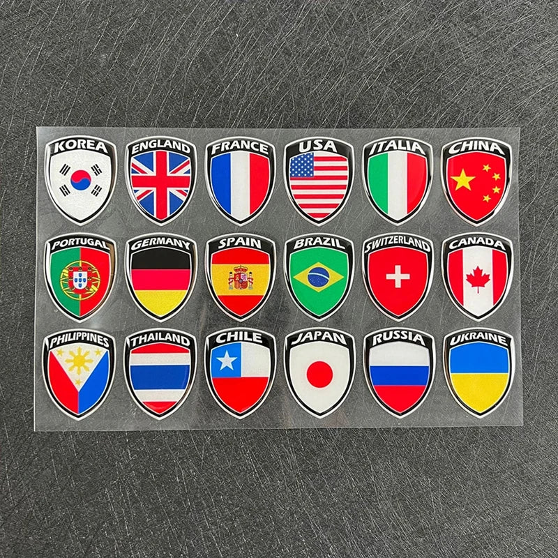 3D Reflective Flag Sticker Motorcycle Parts Car Decal UK Italy France