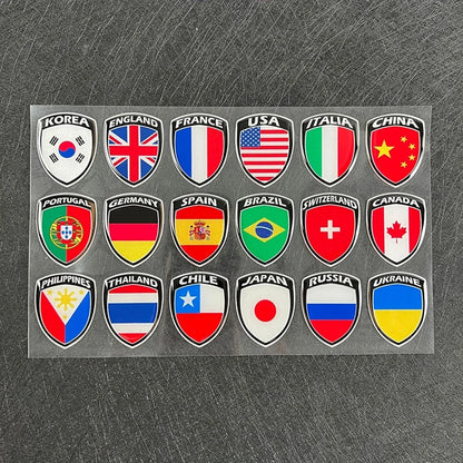 3D Reflective Flag Sticker Motorcycle Parts Car Decal UK Italy France