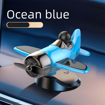 Solar Powered Rotating Airplane Car Dashboard Ornament 360° Auto Spin Decor