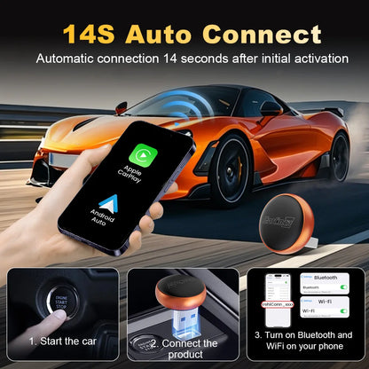 CarlinKit MIni Ultra 3 Wireless CarPlay Adapter 2026 2 IN 1 Android Auto