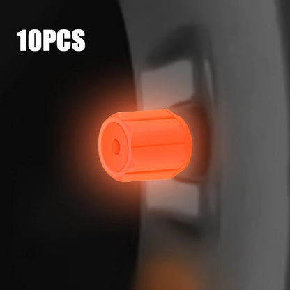 10/50pcs Luminous Valve Cap Car Fluorescent Tire Valves Cap Glow In The