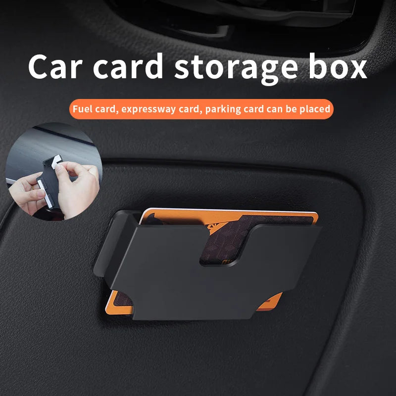 Car Card Storage Box Car Mounted Card Holder Voucher Storage Case Car