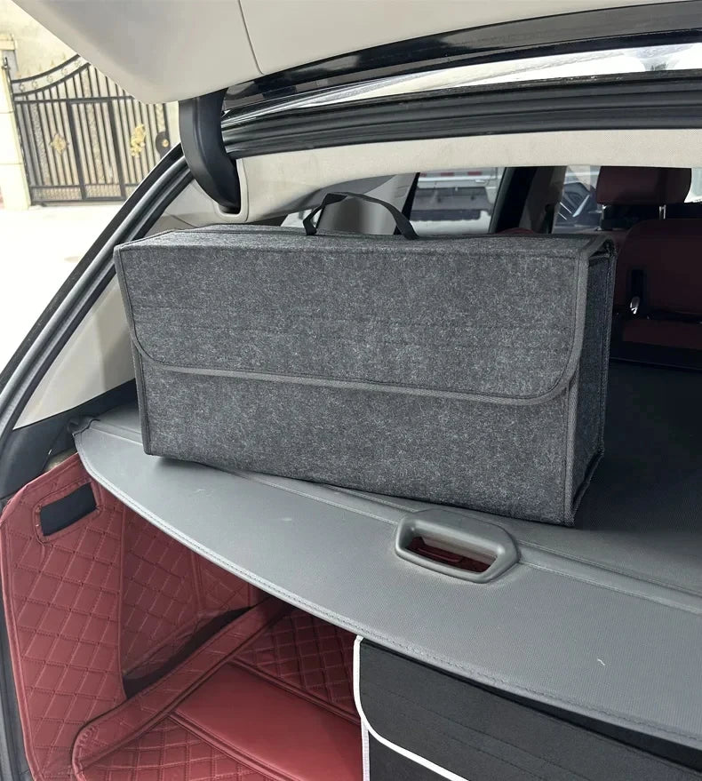 Car Trunk soft Organizer Felt Storage Box Large Anti Slip Compartment Boot