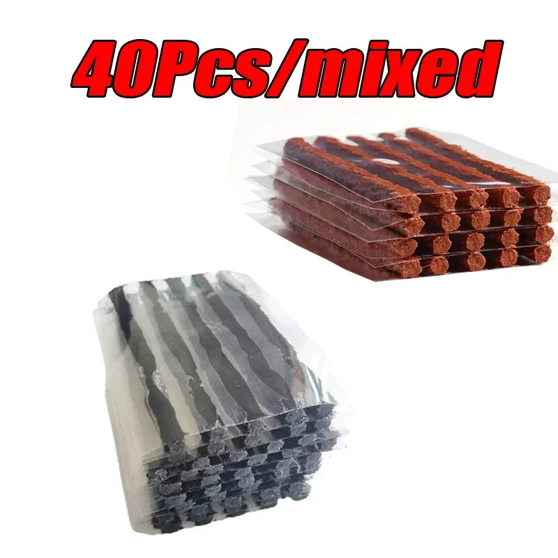 5-50Pcs Car Tire Repair Tool Kit with Rubber Strip Tubeless Tyre Puncture