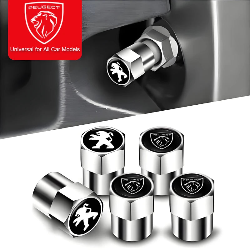 4Pcs Peugeot Logo Car Tyre Valve Cap Auto Wheel For Peugeot 208 308 206 307