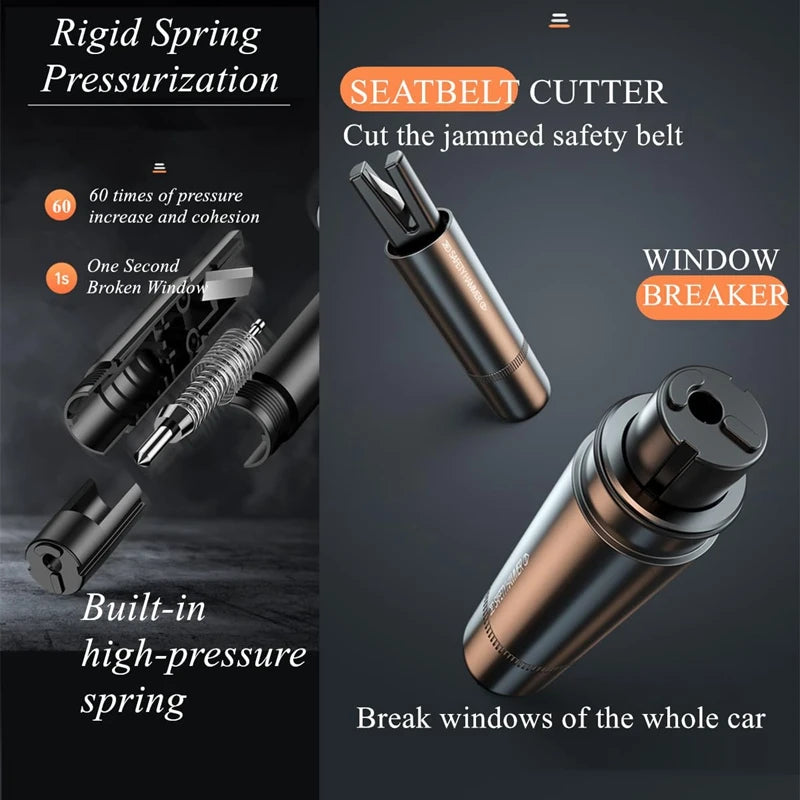 2 In 1 Car Safety Hammer Emergency Glass Breaker Cut The Seat Belt High
