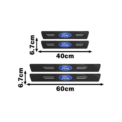4/1Pc Carbon Fiber Car Door Edge Sill Protector Strip 3D Sticker For Ford