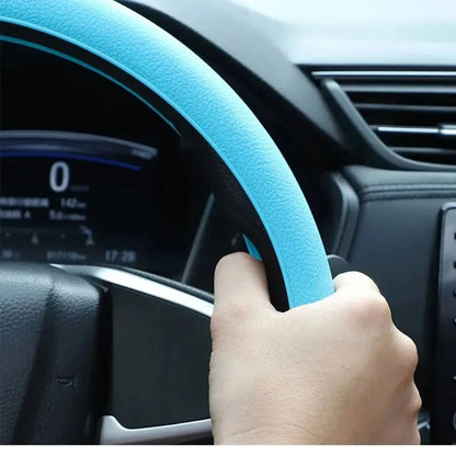 Car Silicone Steering Wheel Cover Elastic Non-Slip Cover For 36-40cm