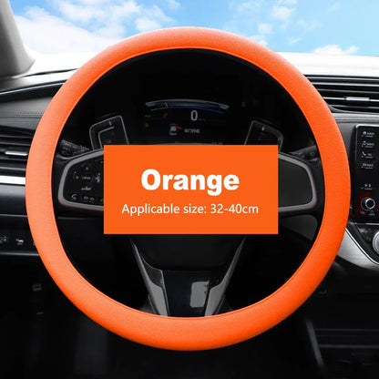 Car Silicone Steering Wheel Cover Elastic Non-Slip Cover For 36-40cm