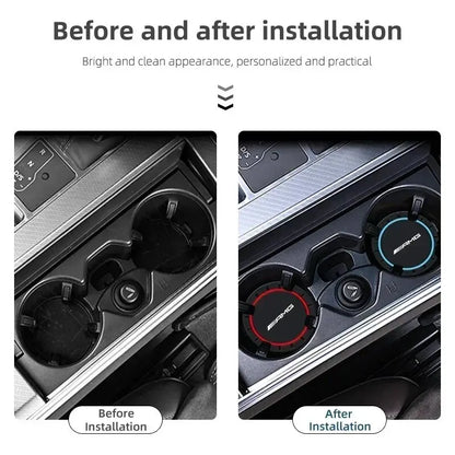 For Mercedes Benz AMG W204 W205 GLC CLA Car Coasters Water Cup Slots