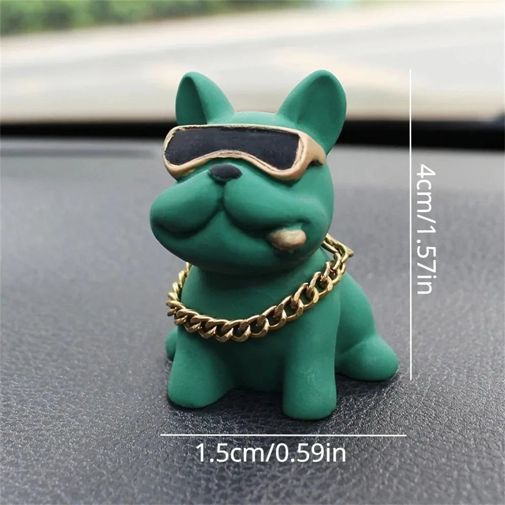 Wear-resistant Bulldog Car Ornaments Feel Comfortable Resin Material Car