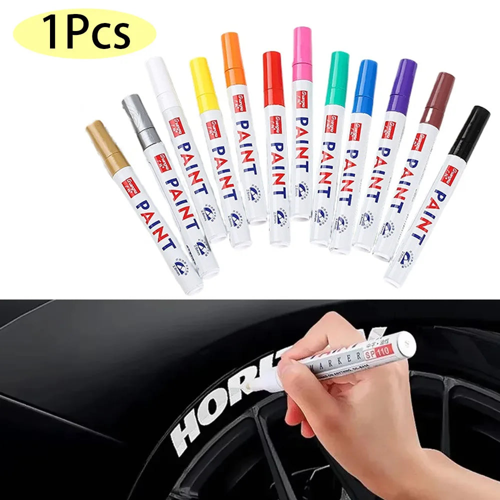Car Paint Pen Waterproof Car Wheel Tire Oily Painting Mark Pen Auto Rubber