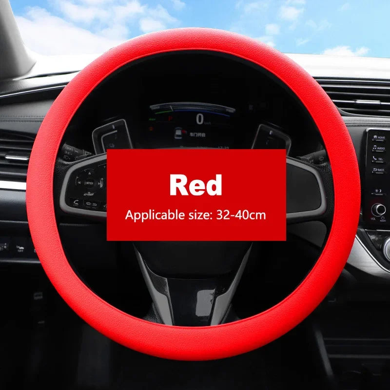 Car Silicone Steering Wheel Cover Elastic Non-Slip Cover For 36-40cm