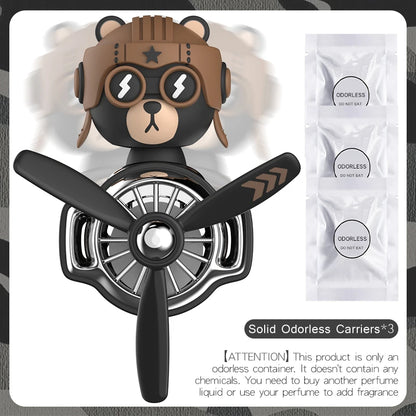 DIY perfume Odorless ornament plane pilot bear car air fresheners