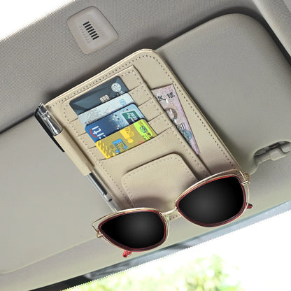 JFBONIN Car Visor Organizer with Card & Glasses Storage