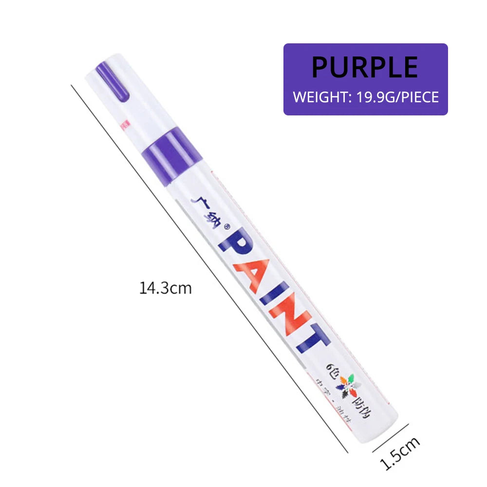 1pcs White Waterproof Cars Wheel Tire Oily Mark Pen Auto Rubber Tyre Paint