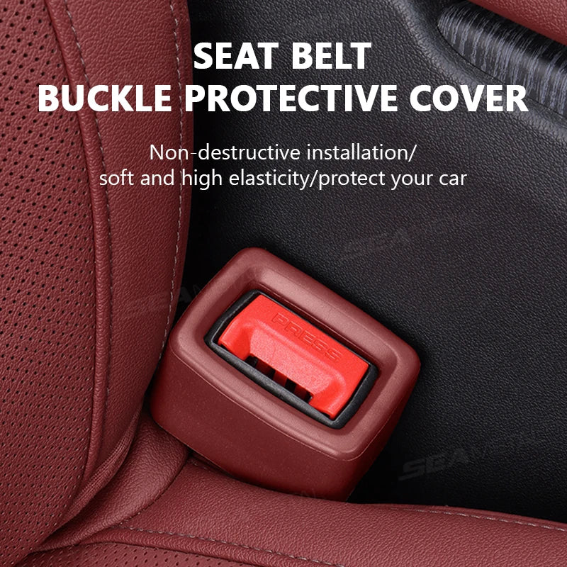 SEAMETAL Car Seat Belt Buckle Cover Anti Scratch Seatbelt Button Protector