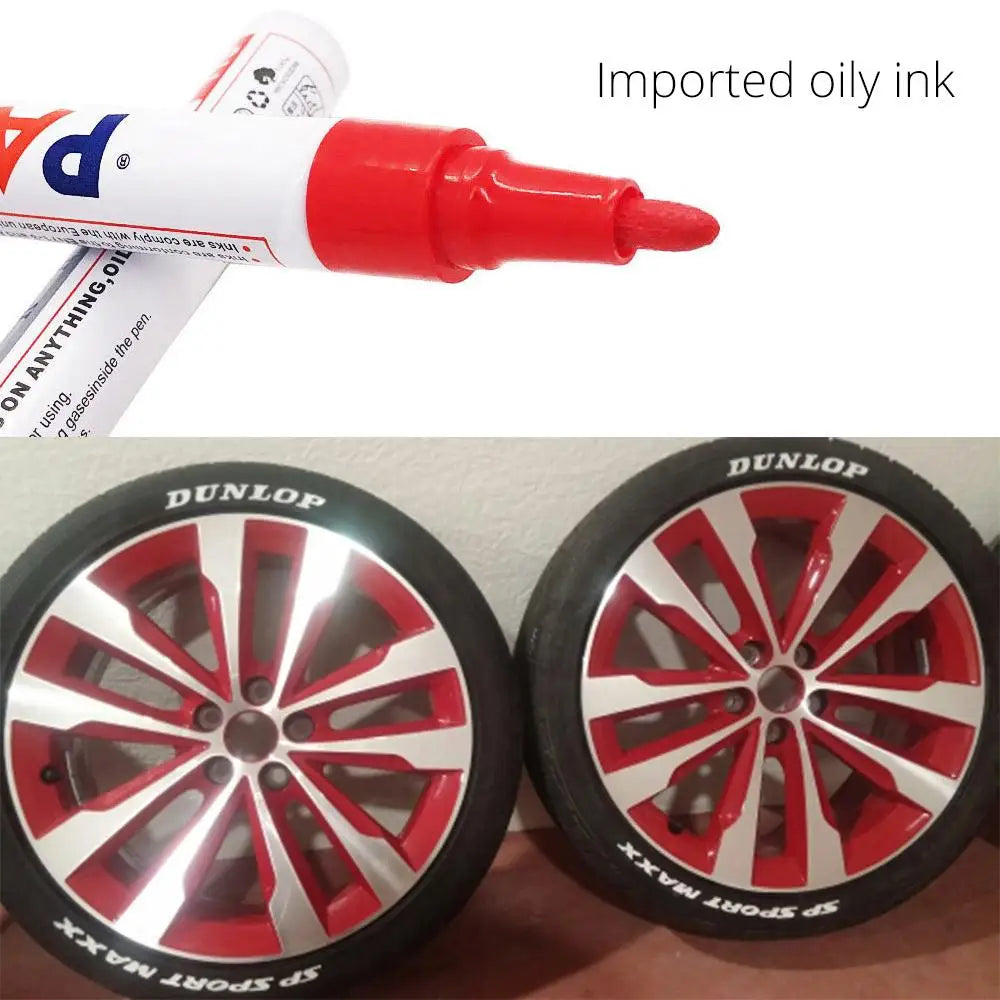 1pcs White Waterproof Cars Wheel Tire Oily Mark Pen Auto Rubber Tyre Paint