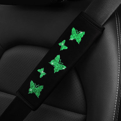 1 Glitter Pink Butterfly Blingling Fabric Automotive Supplies Seat Belt